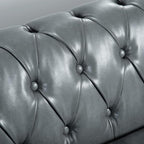 LEVNARY Chesterfield Sofa, Classic Tufted Upholstered Leather Couch, Modern 3 - Image 6