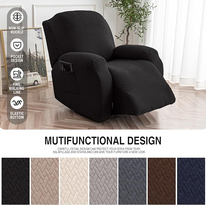 Genina Recliner Chair Cover, Stretch Reclining Chair Covers, Recliner Sofa - Image 6