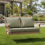 Summsun Water Resistant Outdoor Chair Cushions, Faux Linen Backrest and Seat - Image 2