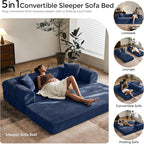 79" Convertible Sofa Bed with Fixed-Shape Frame & Removable Armrests, Modular - Image 5