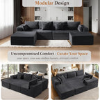 138" Oversized Cloud Sectional Couch, Comfort U Shaped Sofa - Image 6