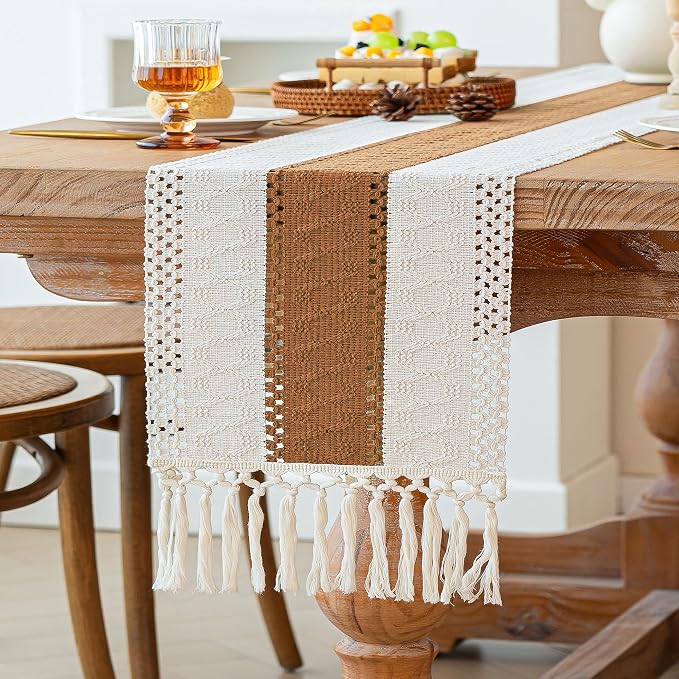 FEXIA Boho Table Runner with Tassels 72 Inches Long - Image 5