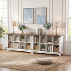 EnHomee 8-Cube Storage Organizer, Farmhouse Bookshelf, Display Shelf - Image 4