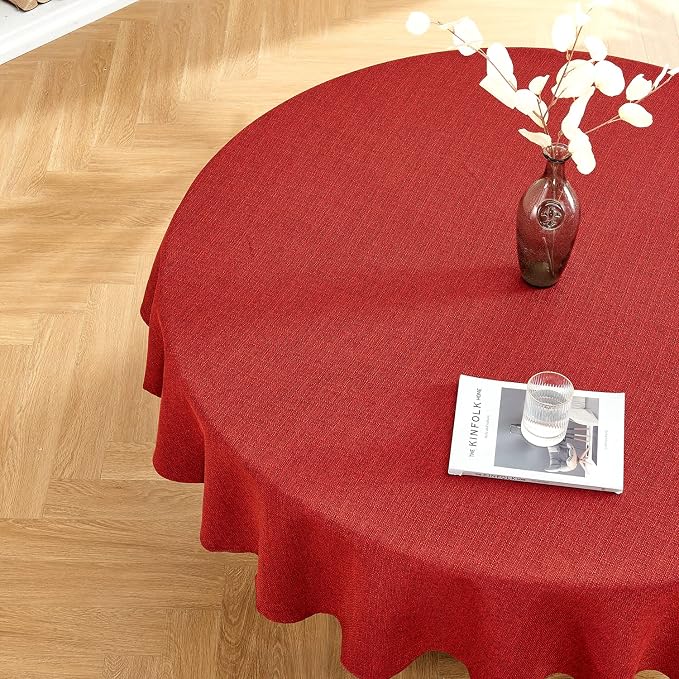 BALCONY & FALCON Round Tablecloth Washable Wrinkle Resistant and Water Proof by BALCONYFALCON