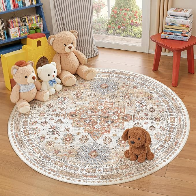 Round Rug 6ft, Circle Rug for Dining Room Table, Dining Room, Nursery Room - Image 3