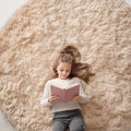 OLANLY Beige Round Rugs for Bedroom by OLANLY