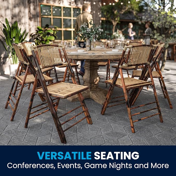 Flash Furniture Folding Bohemian Bamboo Chairs - Image 7