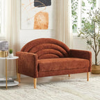49" Small Loveseat Sofa for Small Spaces, Mid Century Modern Sofa, Linen by QNZK