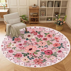 DUKINO 6ft Round Rug, Soft Washable Circle Rug by DUKINO
