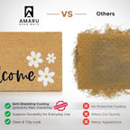 Coir Welcome Mat, Welcome Daisies, 17 x 29 in | 100% Natural Coir, Anti-Shedding - Image 3
