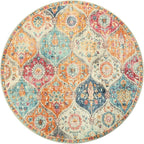 Lahome Moroccan Washable Circle Rug, Soft Vintage Round Rug 4ft, Distress Round - Image 2