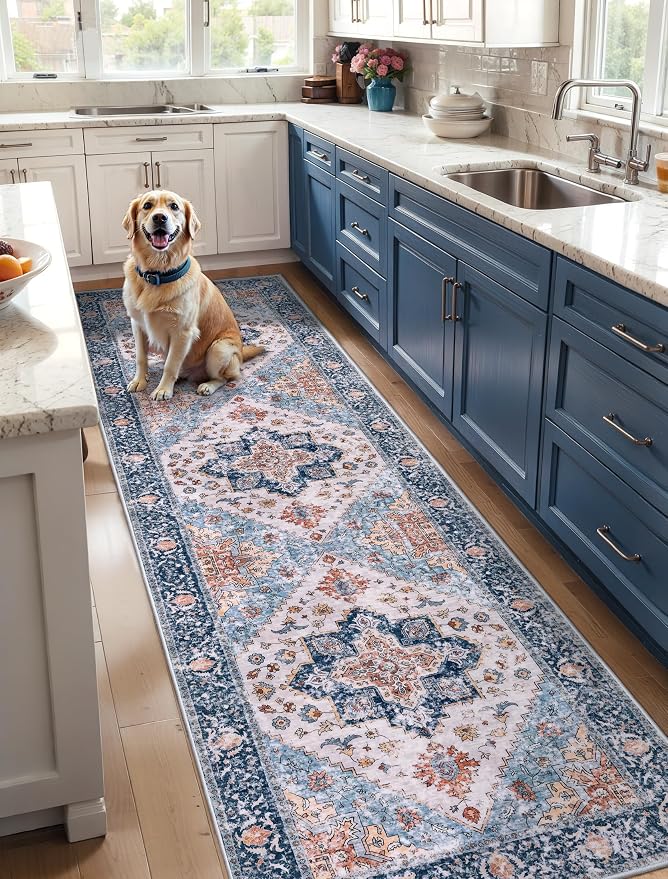 SERISSA 3x10 Washable Non Slip Boho Runner Rug by SERISSAHomeDecorCollection