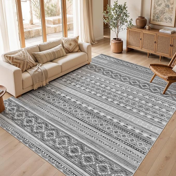 cotiled Boho 7x9 Area Rug for Living Room: Large Moroccan Washable Rug | Stain by COTILED