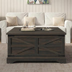 Furnideco 35.5''W Square Coffee Table Farmhouse Lift top Coffee Table - Image 4