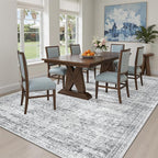 Soalmost 7x9 Area Rug for Living Room Washable Rugs Non-Slip Grey | Low-Pile - Image 4