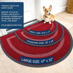 OLANLY Half Circle Front Door Mat Outside 47x32 All-Season Rubber Doormat | - Image 2
