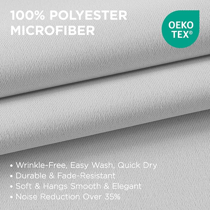 Joydeco White Curtains 108 Inches Long 2 Panels Set, Thermal Insulated Long - Image 3