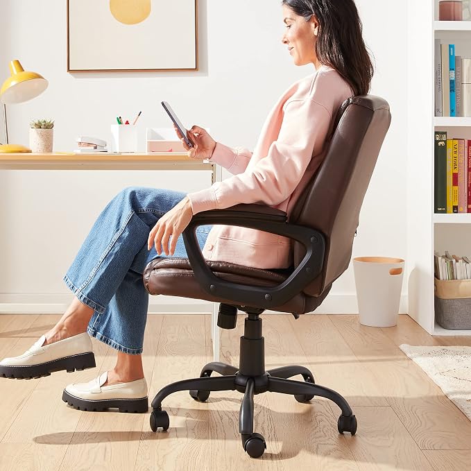 Amazon Basics Classic Puresoft PU Padded Mid-Back Office Chair - Image 7