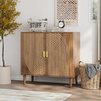 Modern Sideboard Storage Cabinet: Geometric Pattern Wooden Buffet by LIFESKY