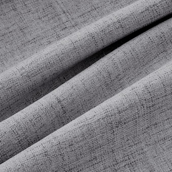 MIULEE 100% Blackout Linen Curtains 42 x 72 Inch Glacier Gray 2 Panels | - Image 9
