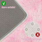 Small Area Rug for Bedroom 3x5ft Mini Tie-Dye Pink Fluffy Rug Mat Bedside Throw - Image 3