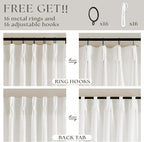 Beige White Pinch Pleat Linen Kitchen Curtains 45 Inches Long 2 Panels Set | - Image 5