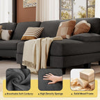 JUMMICO Sectional Couches for Living Room, U Shaped Couch - Image 5