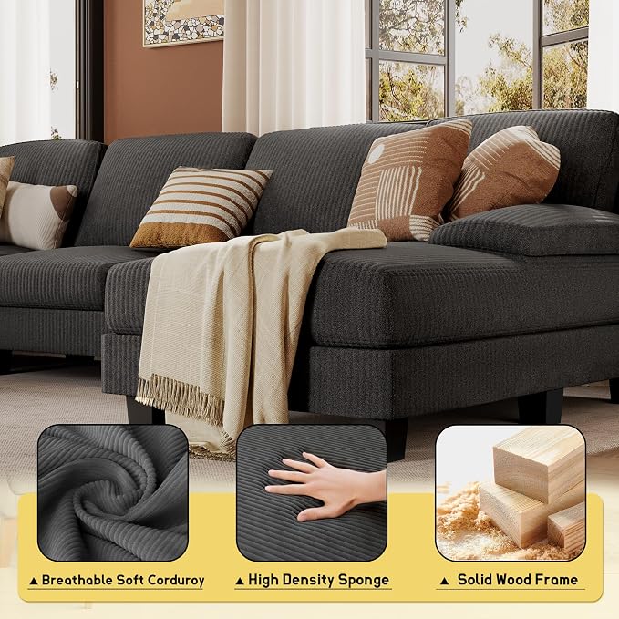 JUMMICO Sectional Couches for Living Room, U Shaped Couch - Image 5
