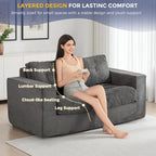 MAXYOYO Loveseat Sofa Couch, Upholstered Bean Bag Chair Cloud 2-Seat - Image 4