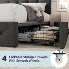 Allewie Upholstered Full Size Platform Bed Frame - Image 5