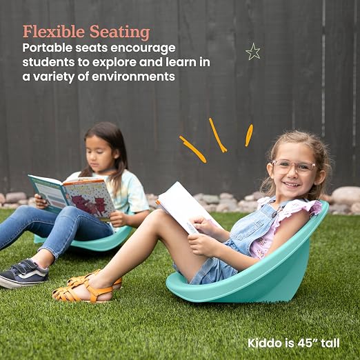 ECR4Kids Plastic Leaf Scoop Floor Rocker Seat, Classroom Furniture - Image 4