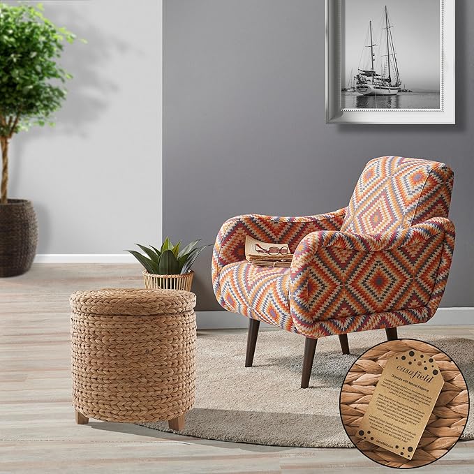 Casafield 17" Round Storage Ottoman - Image 2