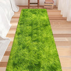 Tie-Dyed Runner Rug for Bedroom Green 2x8ft Fluffy Area Rug Bedside Runner Rug - Image 2