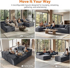 MONVANE 141" U Shaped Cloud Sectional Couch - Image 4