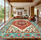 SERISSA 10x14 Washable Non Slip Boho Area Rug by SERISSAHomeDecorCollection