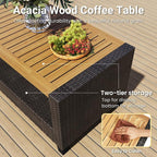 Wisteria Lane 4 Piece Patio Furniture Set, Wicker Outdoor Patio Conversation - Image 6