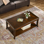 Mid-Century Modern Living Room Coffee Table Set, 2-Piece Solid Wood Living Room - Image 8