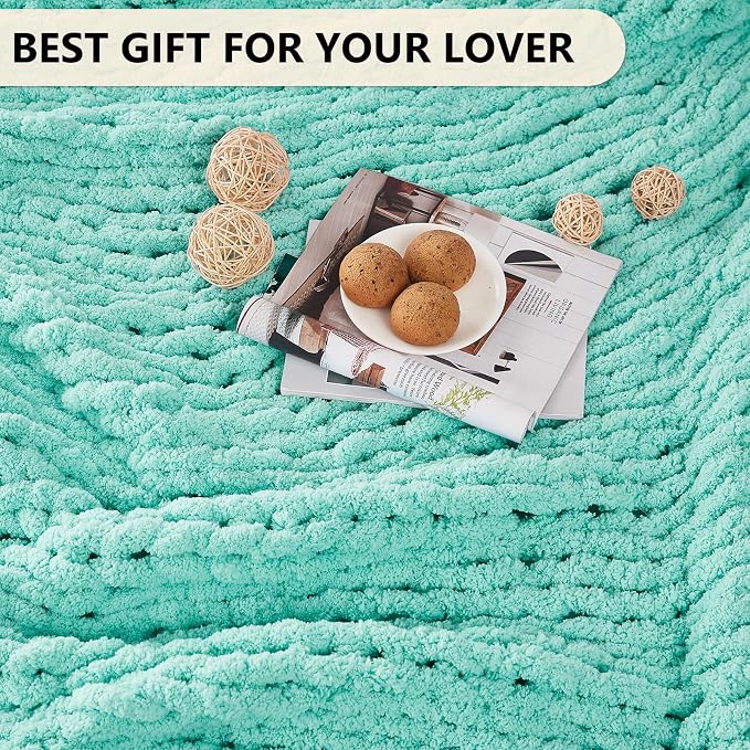 L'AGRATY Chunky Knit Throw Blanket - Image 6