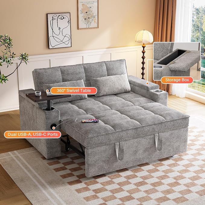 65'' 3-in-1 Convertible Sofa Bed - Image 5