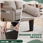 79" Convertible Sectional Sofa Set, Modern Linen Small L Shaped Couch - Image 5