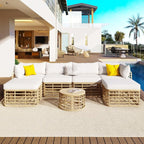 7 Pieces Outdoor Patio Furniture Sectional Sofa Set by VilroCaz