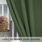 Pitalk Olive Green Curtains 63 Inch Length - Image 4