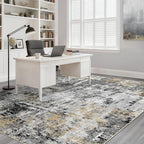 LOONGRUG 7x9 Area Rug Washable Large Neutral Modern Living Room Rugs | Abstract - Image 6