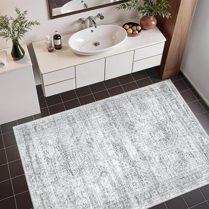 3x4 Rugs for Entryway, Washable Area Rug, Neutral Rug, Stain Resistant Indoor - Image 5