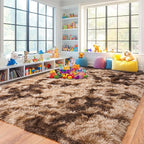 Large Rug for Living Room 6x9, Modern Shag Area Rug, Tie-dyed Coffee | Soft - Image 4