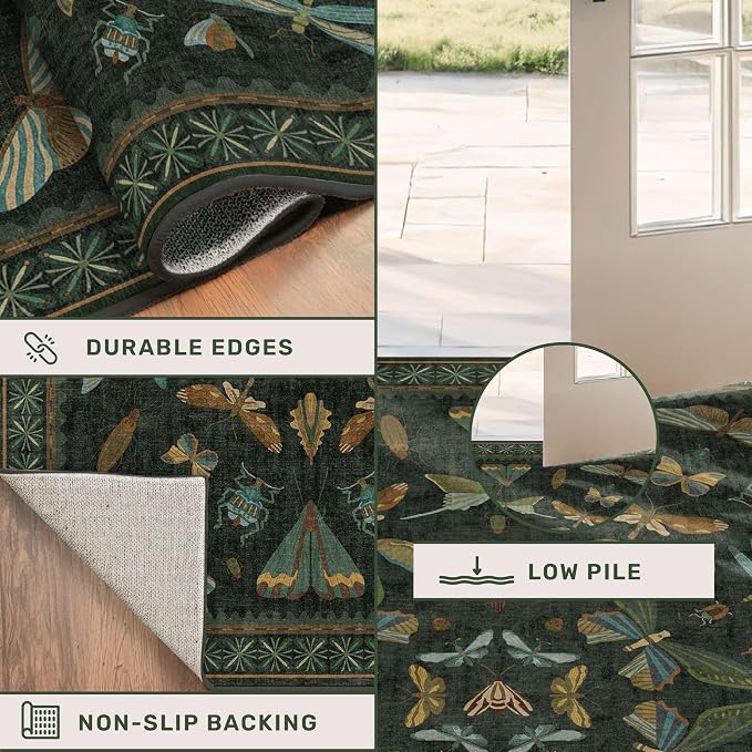 Washable Insect 2x6 Runner Rug for Hallway- Stain Resistant Kitchen Runners - Image 5