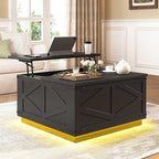 Jocoevol Farmhouse Lift Top Coffee Table, Square Wood Center Table by JOCOEVOL