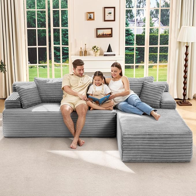 Hobestluk Modular Sectional Sofa Couches L-Shape Couch 3 Seat Modular Sofa - Image 3