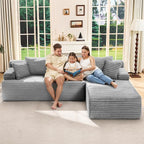 Hobestluk Modular Sectional Sofa Couches L-Shape Couch 3 Seat Modular Sofa - Image 3