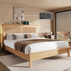 Lifezone Wood Queen Bed, Solid Wood Bed by Lifezone
